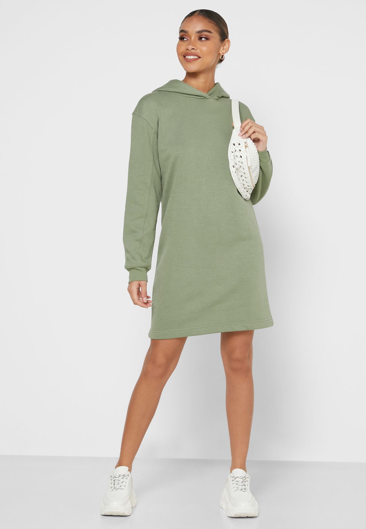 Jacqueline De Yong green Hoodie Sweater Dress Women in MENA, Worldwide