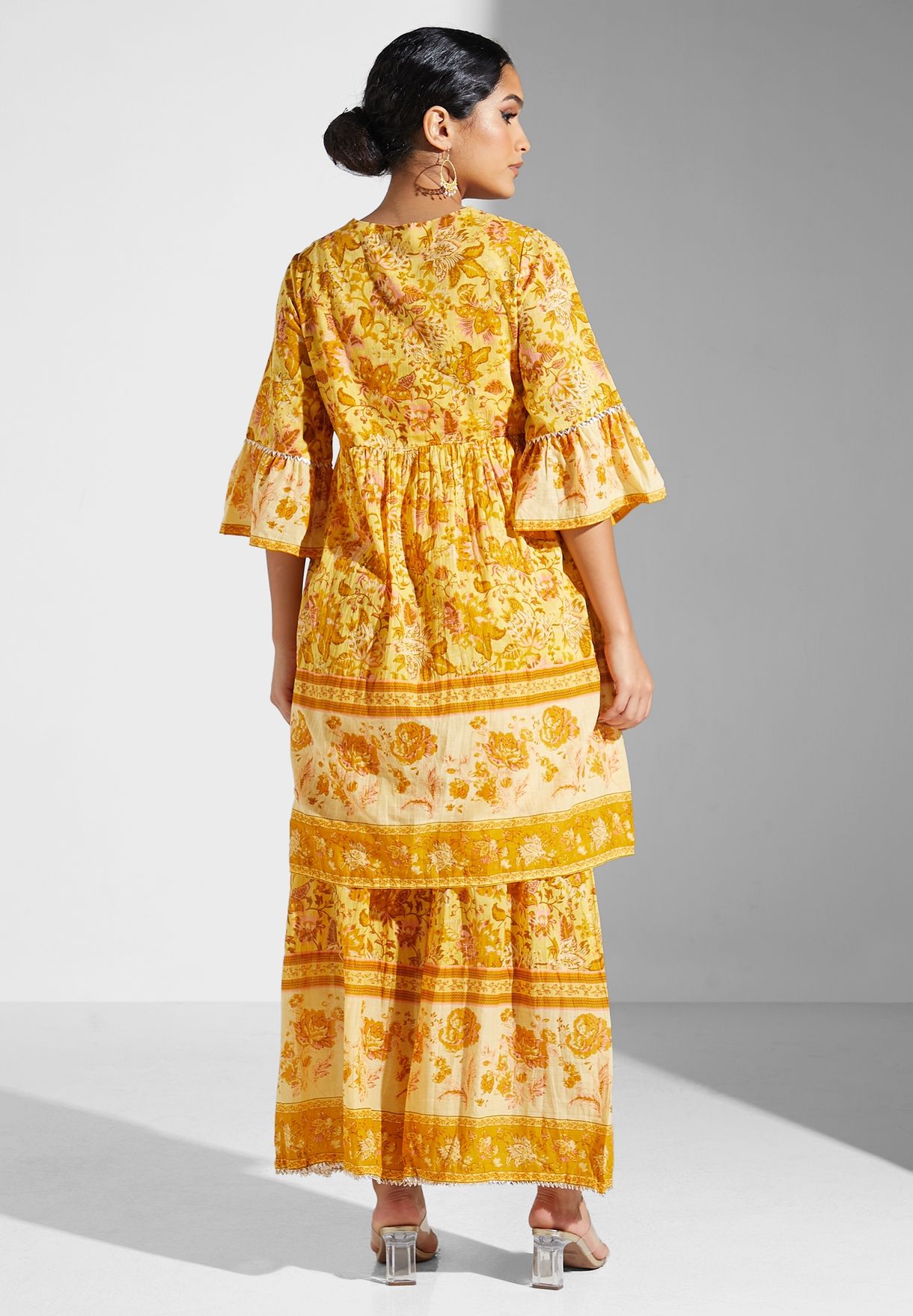 Printed Kurti & Pants Set With Dupatta
