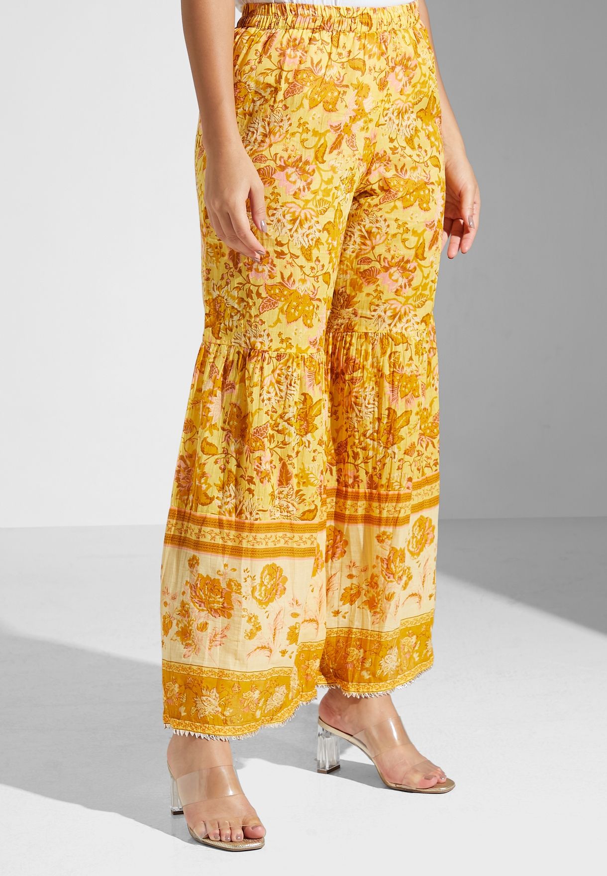 Printed Kurti & Pants Set With Dupatta