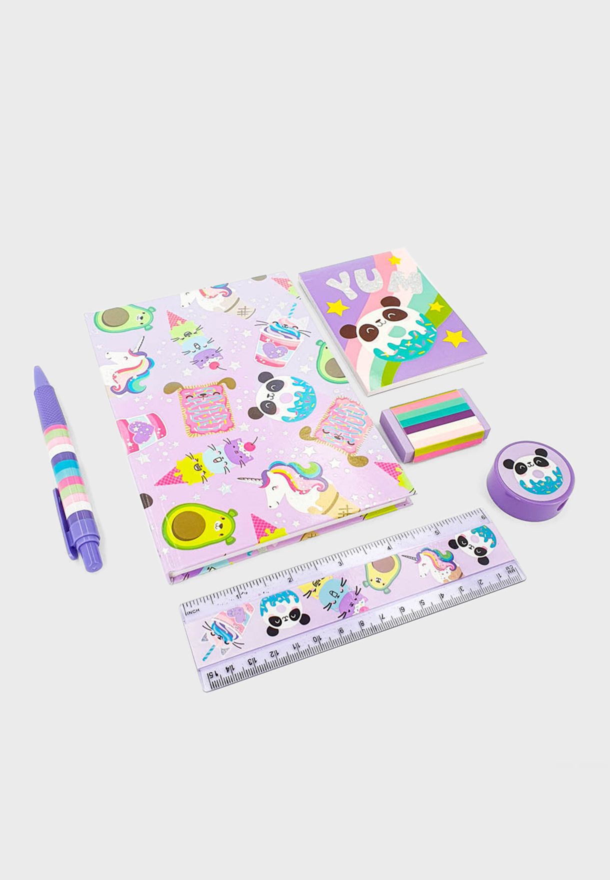 Panda Multicolored Stationery Set