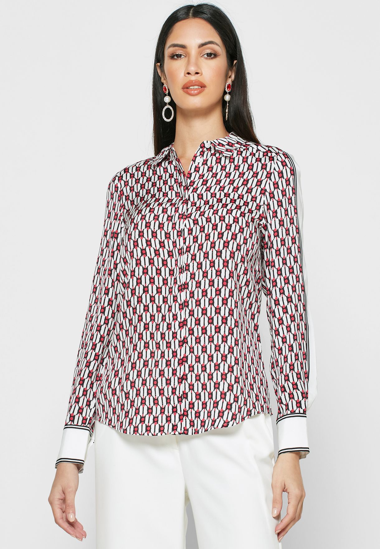 geo print shirt