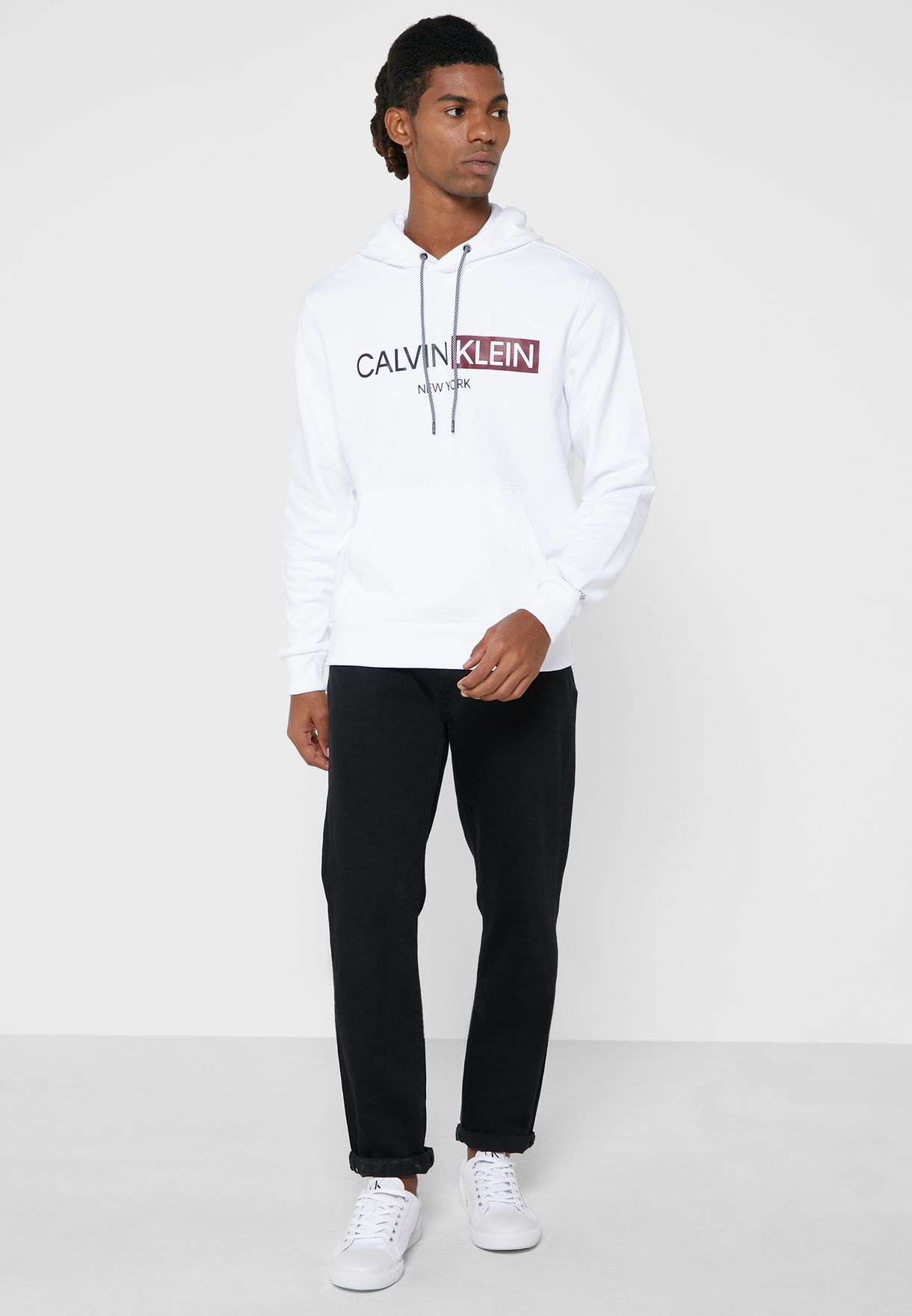 calvin klein hoodie men white