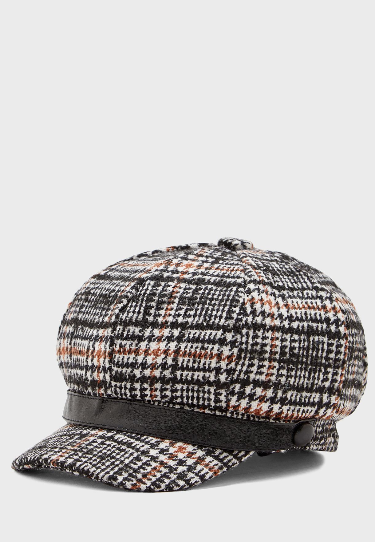 checkered hat