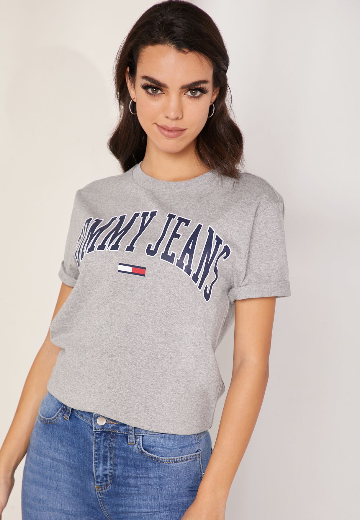 tommy jeans collegiate logo tee