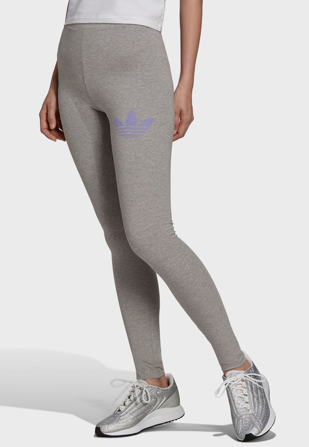 grey trefoil leggings