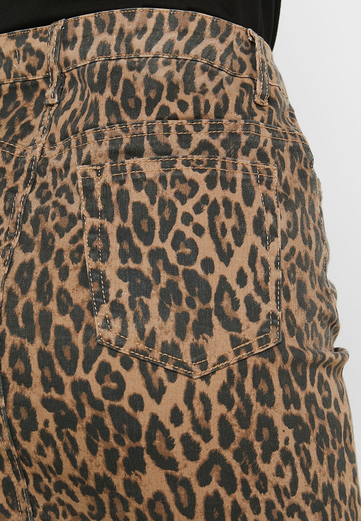 Printed Denim Skirt