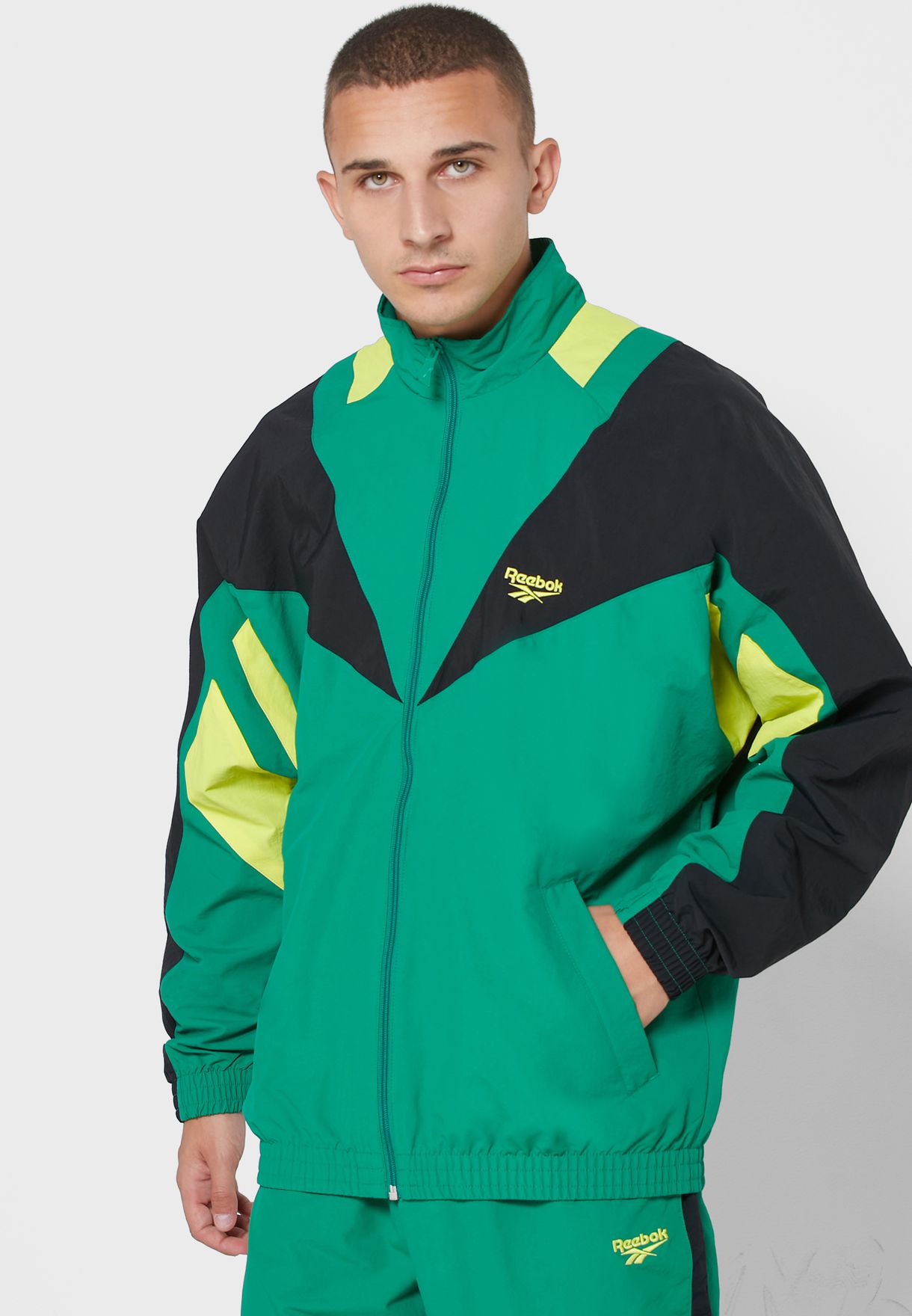 reebok green jacket