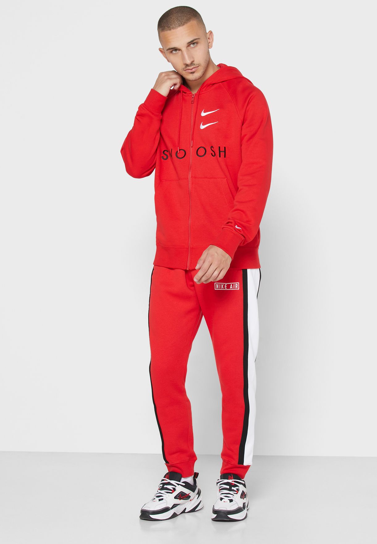 nike all over swoosh hoodie red
