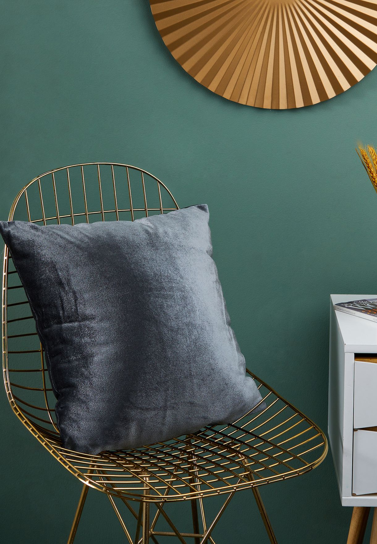 Grey Embellished Sun Cushion With Insert 45cm x 45cm