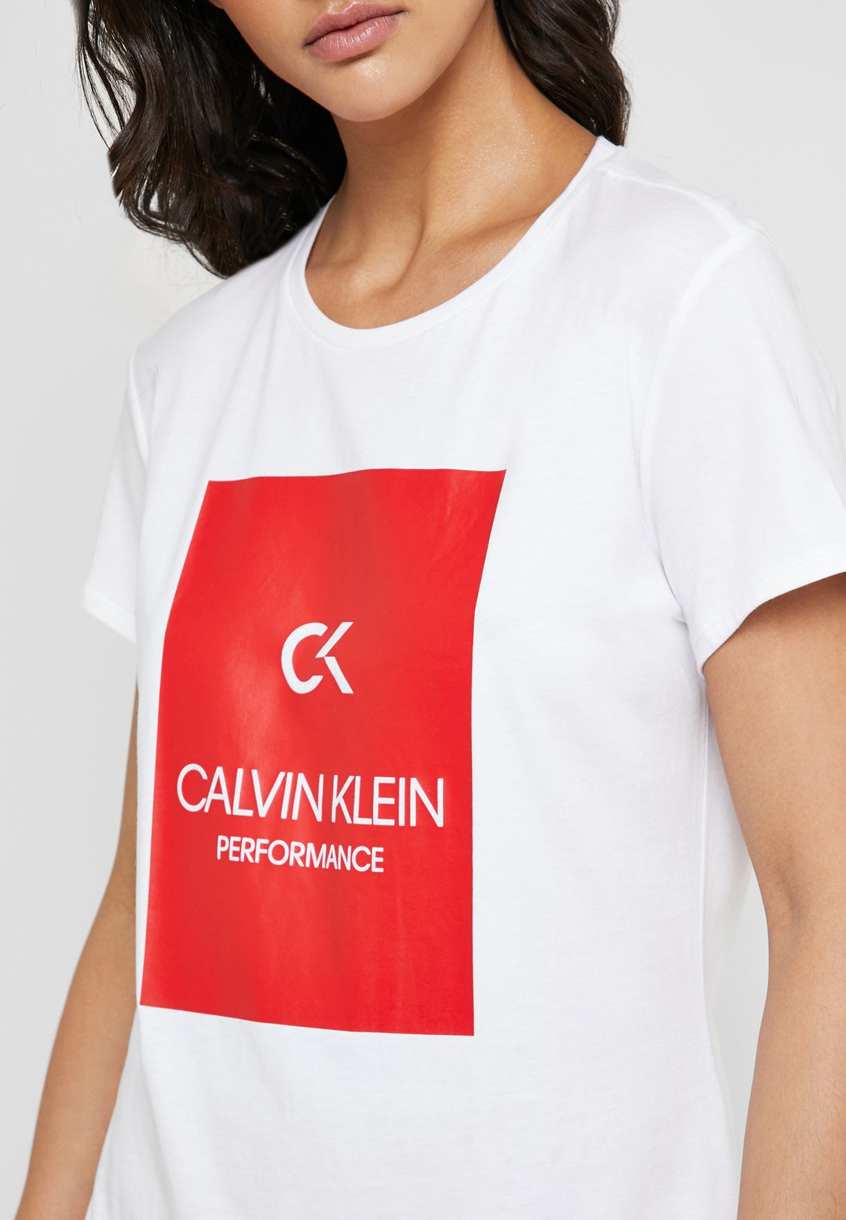 Buy Calvin Klein Performance White Graphic Logo T Shirt For Women In Mena Worldwide 00gws9k151