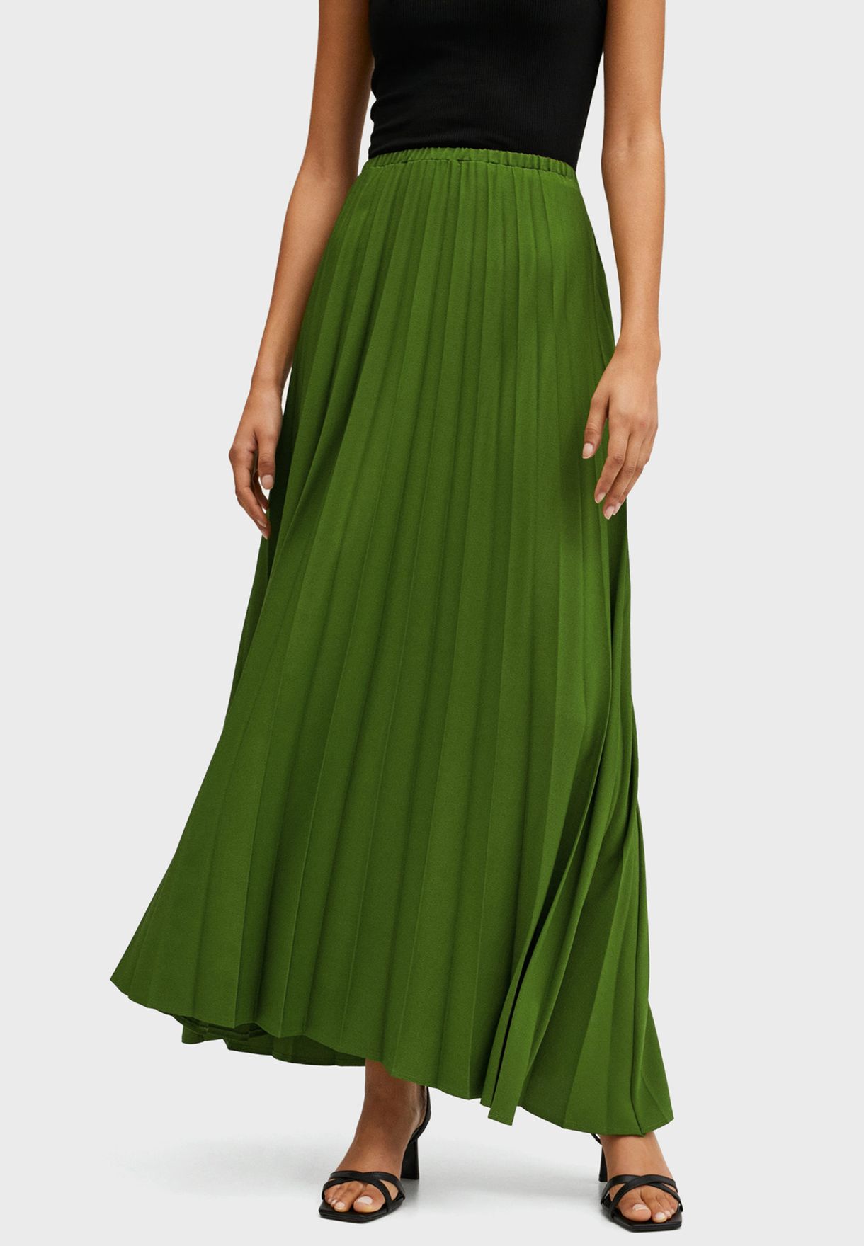 Buy Mango green High Waist Maxi Skirt for Women in Dubai, Abu Dhabi