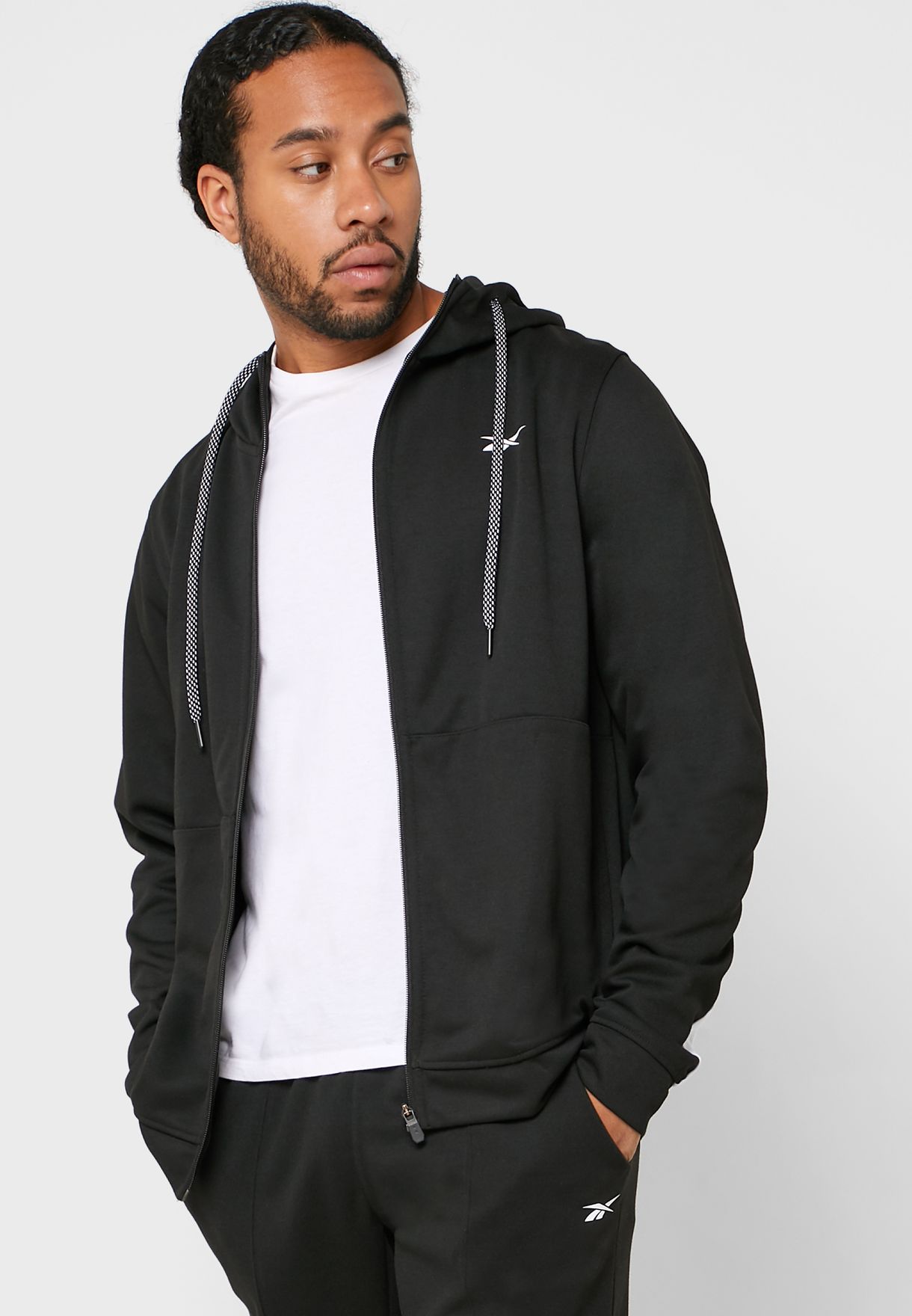 reebok black men's hoodie