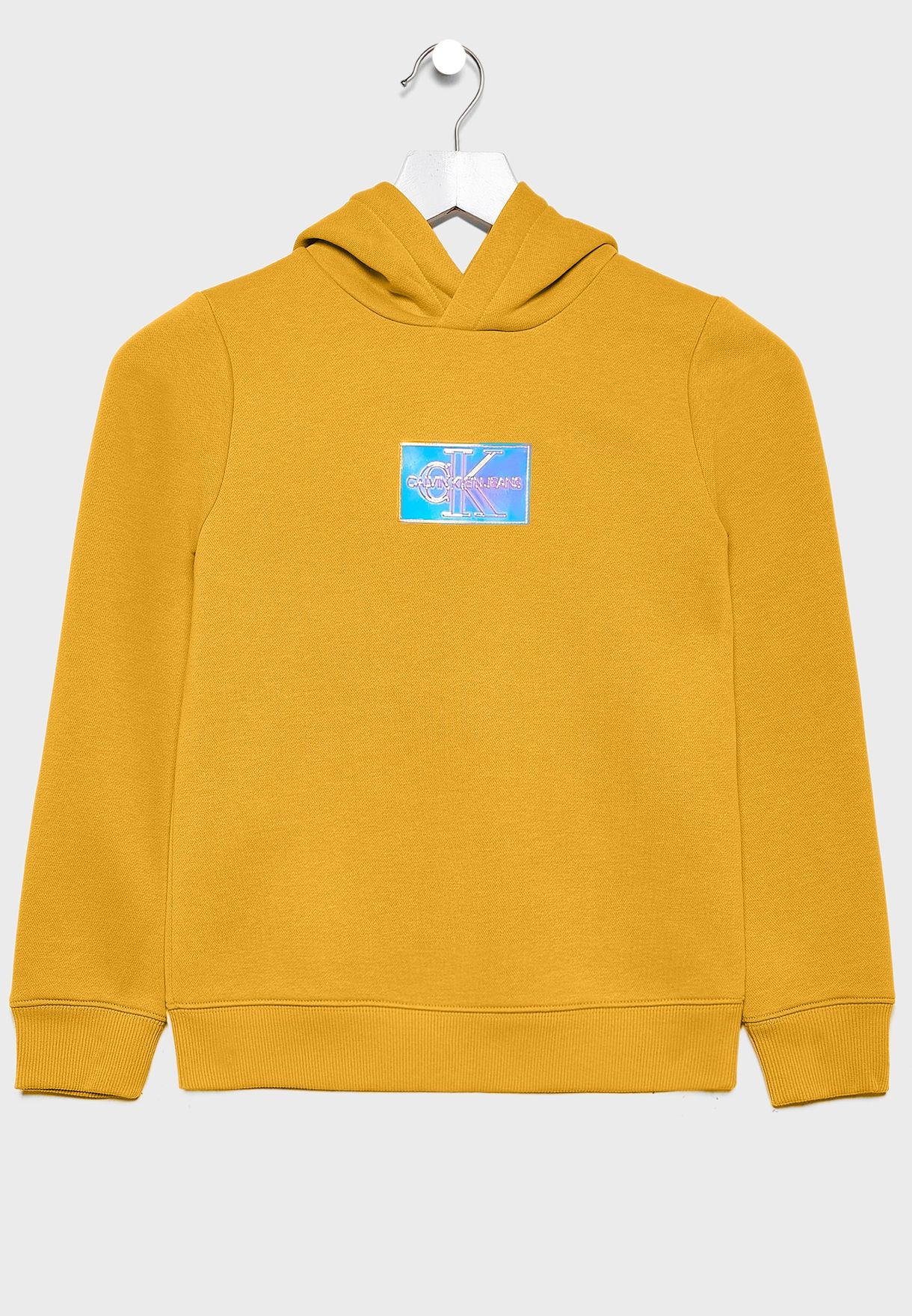 yellow calvin klein hoodie