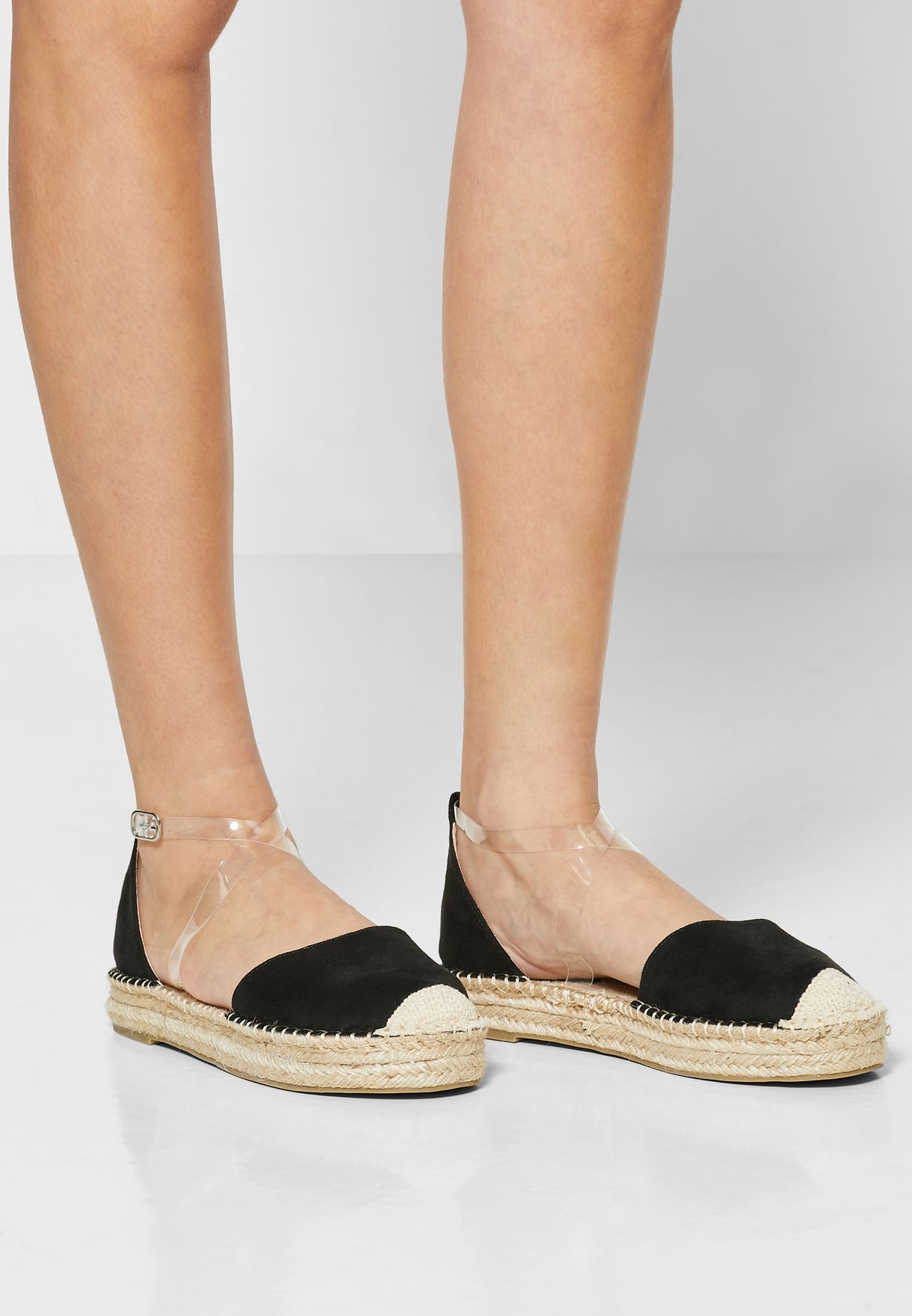 clear strap espadrille