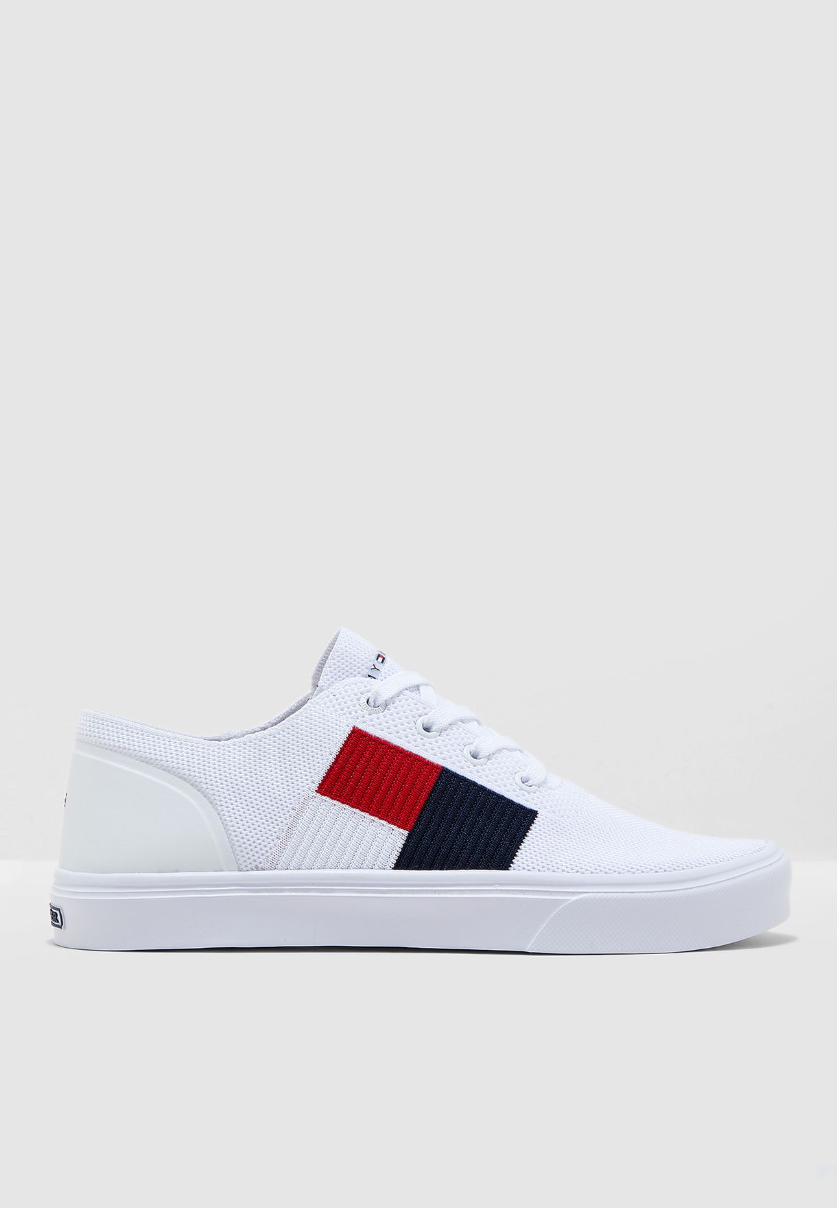 lightweight flag detail knit trainers