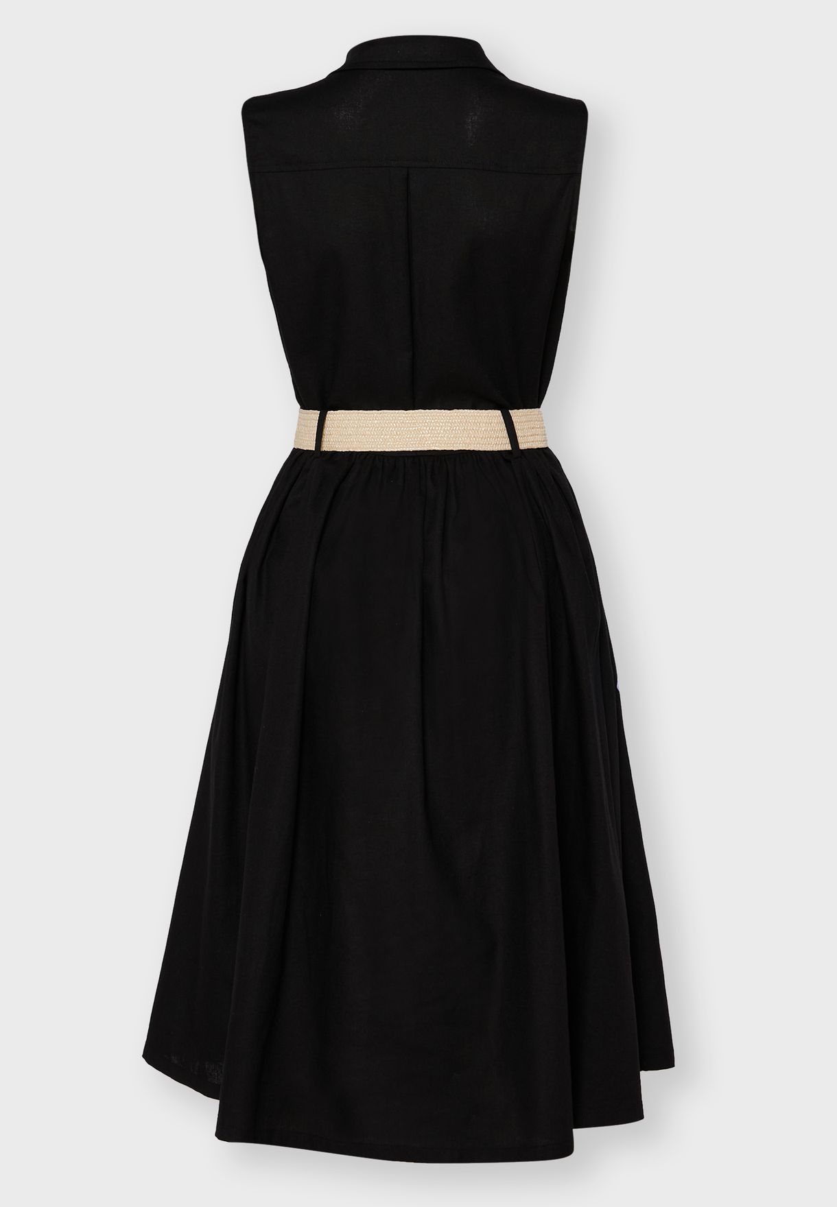 Double Breasted Belted Midi Dress