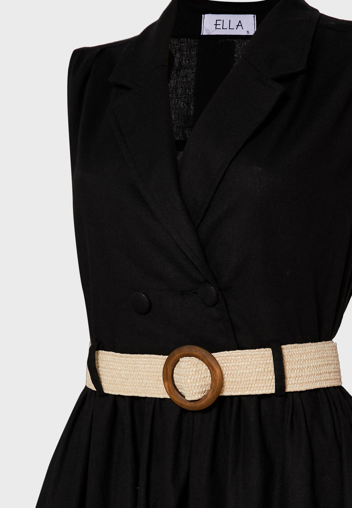 Double Breasted Belted Midi Dress