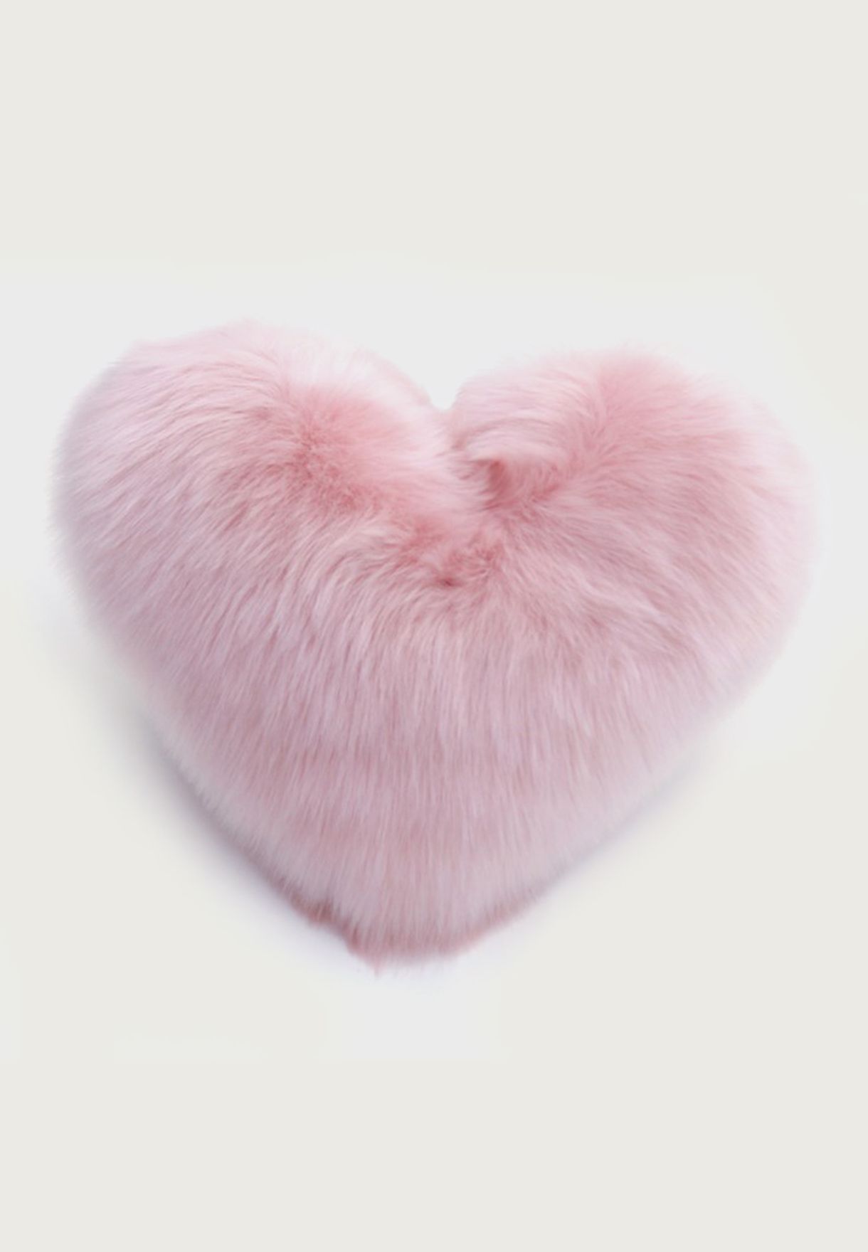 Faux Fur Heart Shaped Cushion With Insert 40Cm X 50Cm