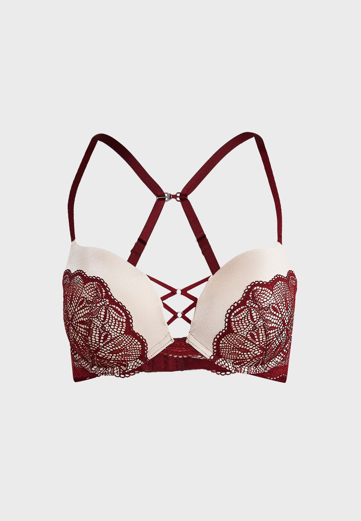 Buy La Senza Burgundy Padded Plunge Bra For Women In Mena Worldwide