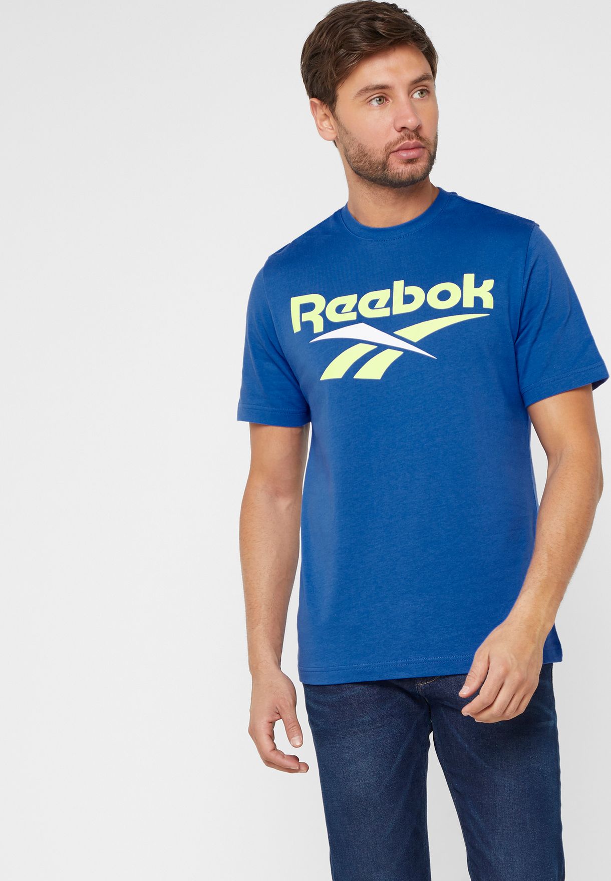 reebok blue t shirt