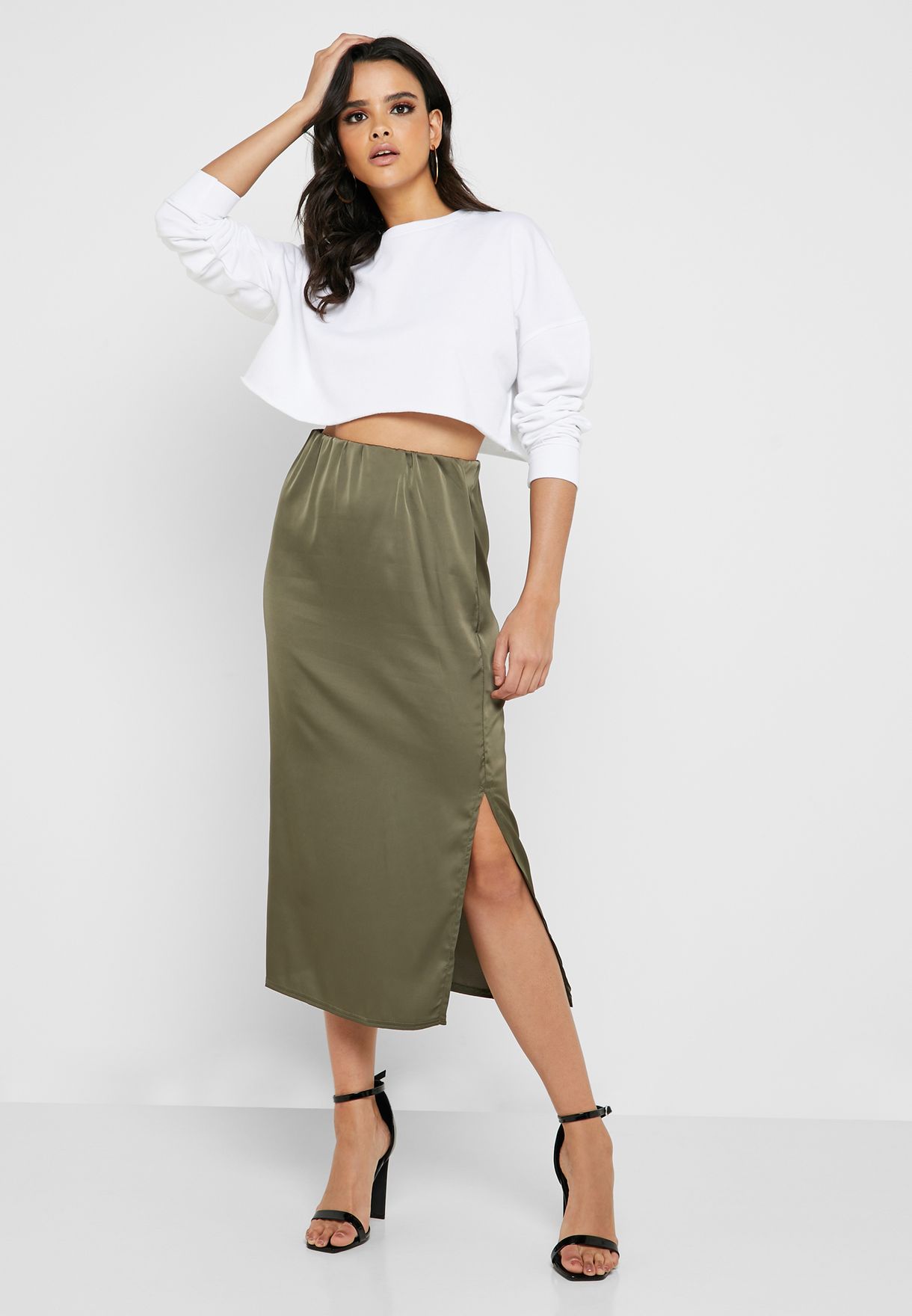 khaki pencil skirt on sale