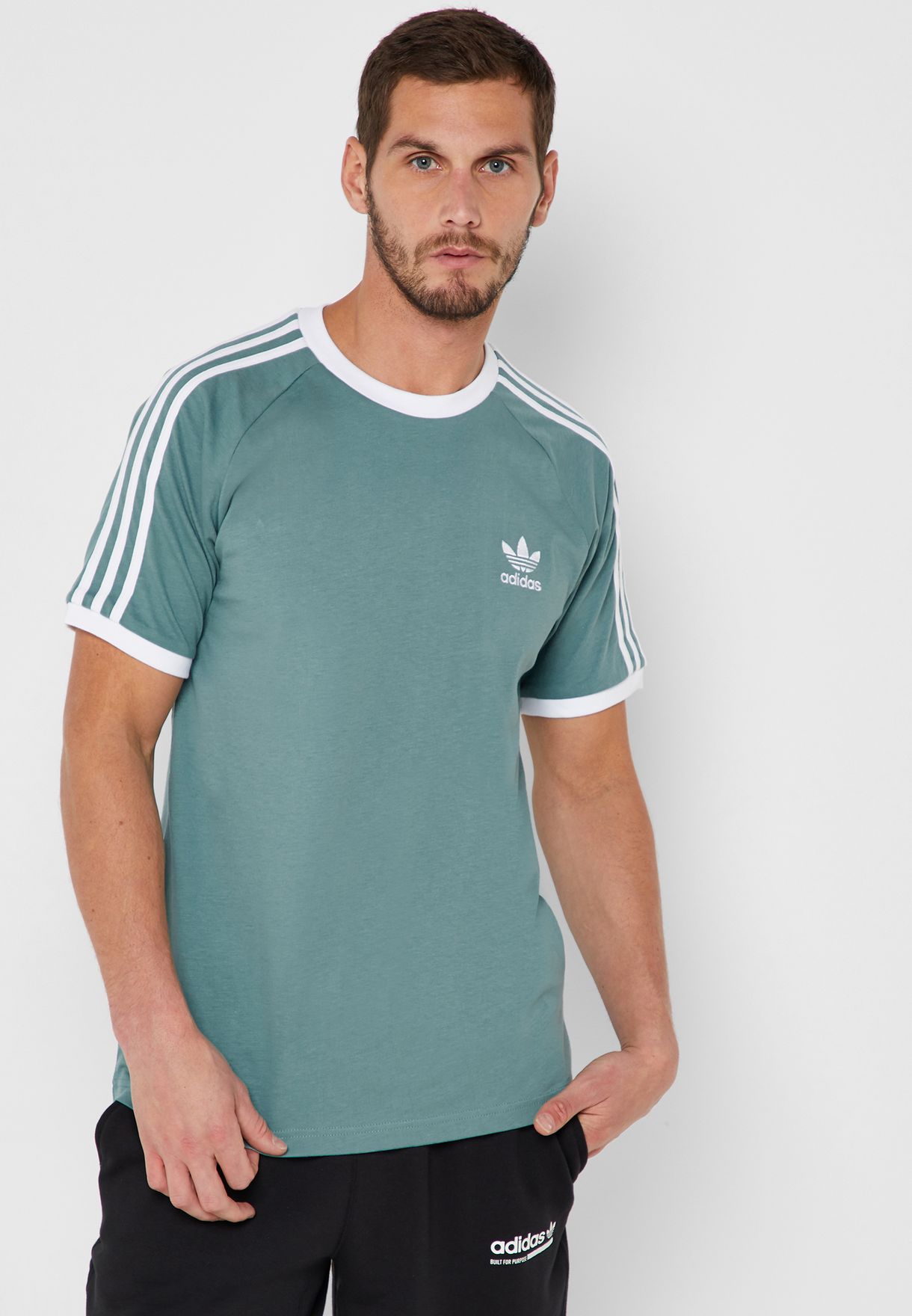 Buy adidas Originals green 3 Striped T-Shirt for Men in MENA, Worldwide |  DV1566
