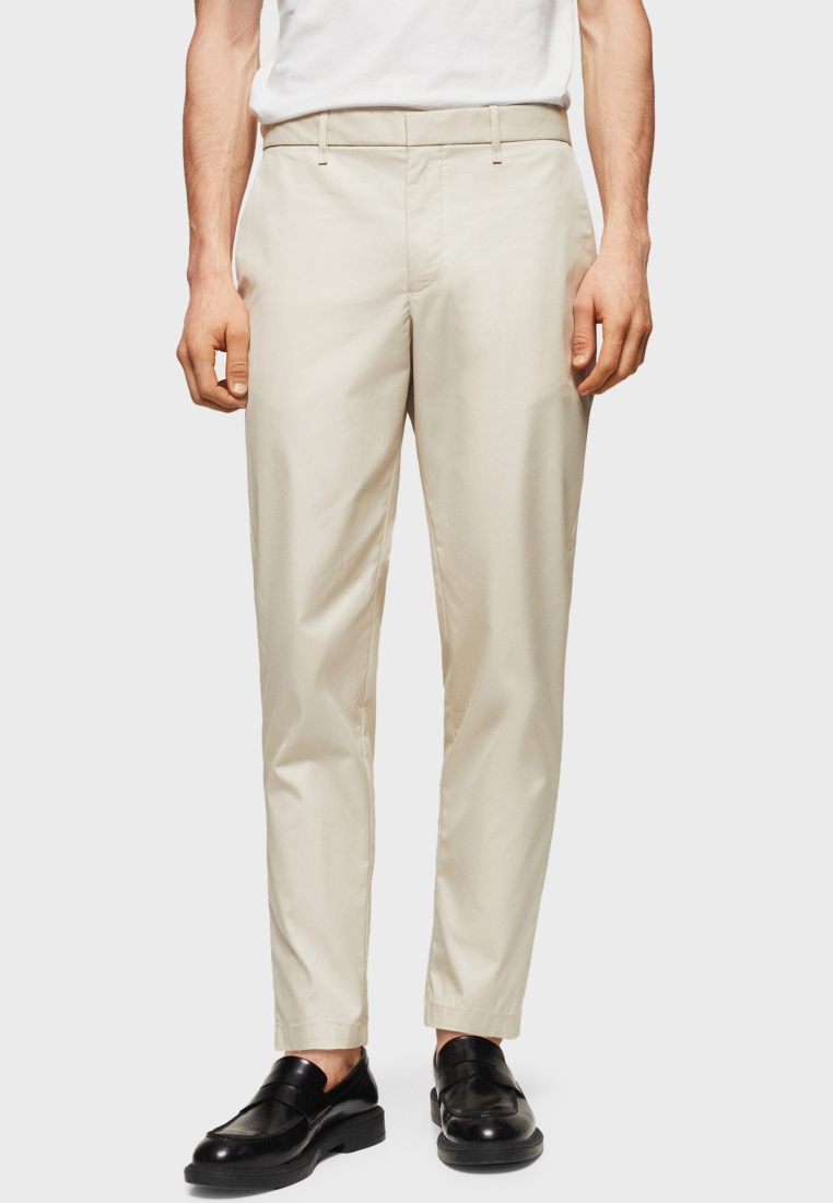 MANGO MAN Tapered Fit Solid Chinos  Indian Offer