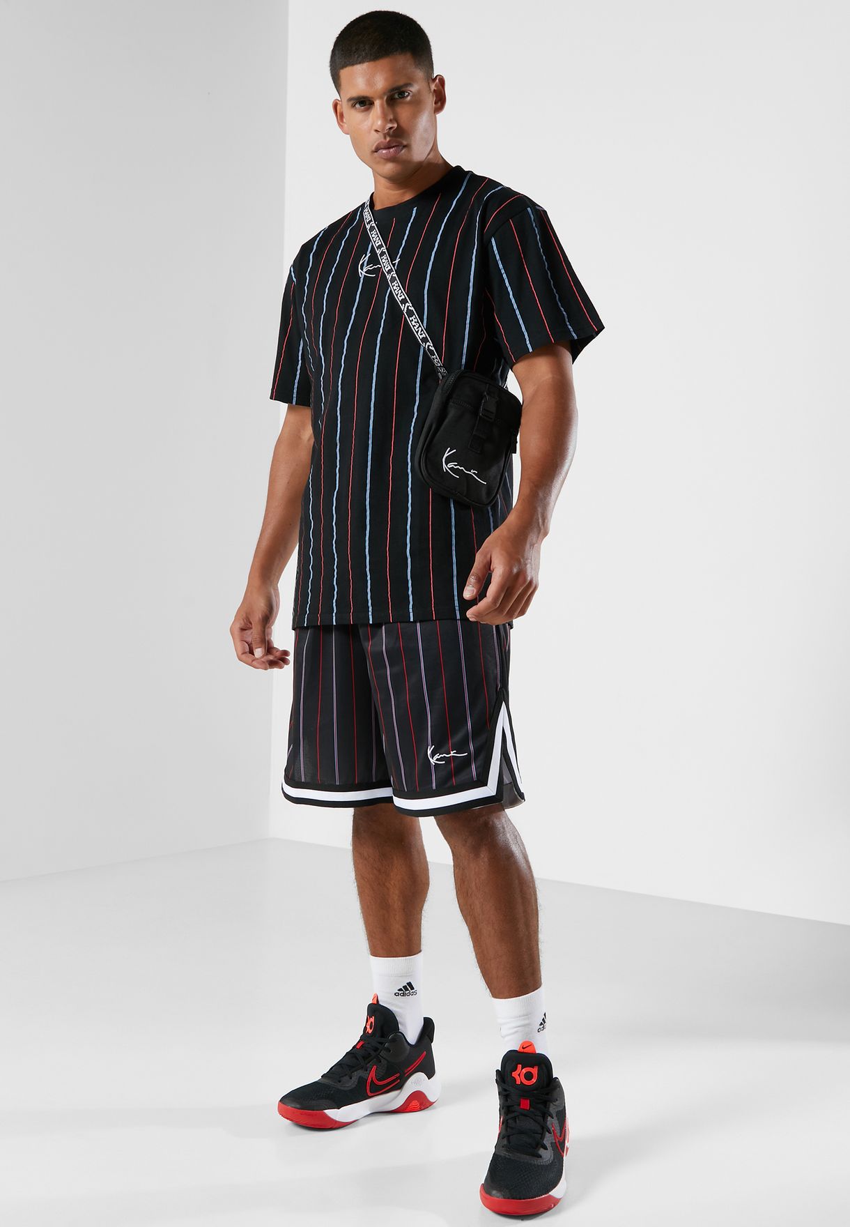 karl kani pinstripe shorts