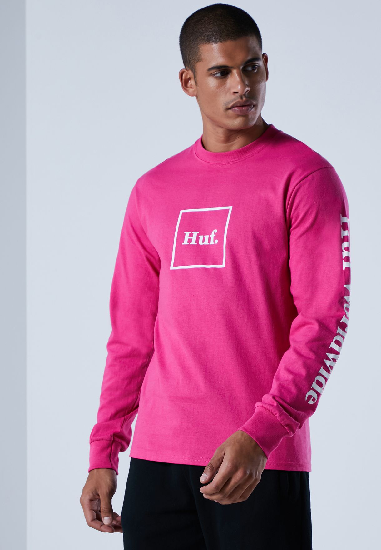 huf pink t shirt