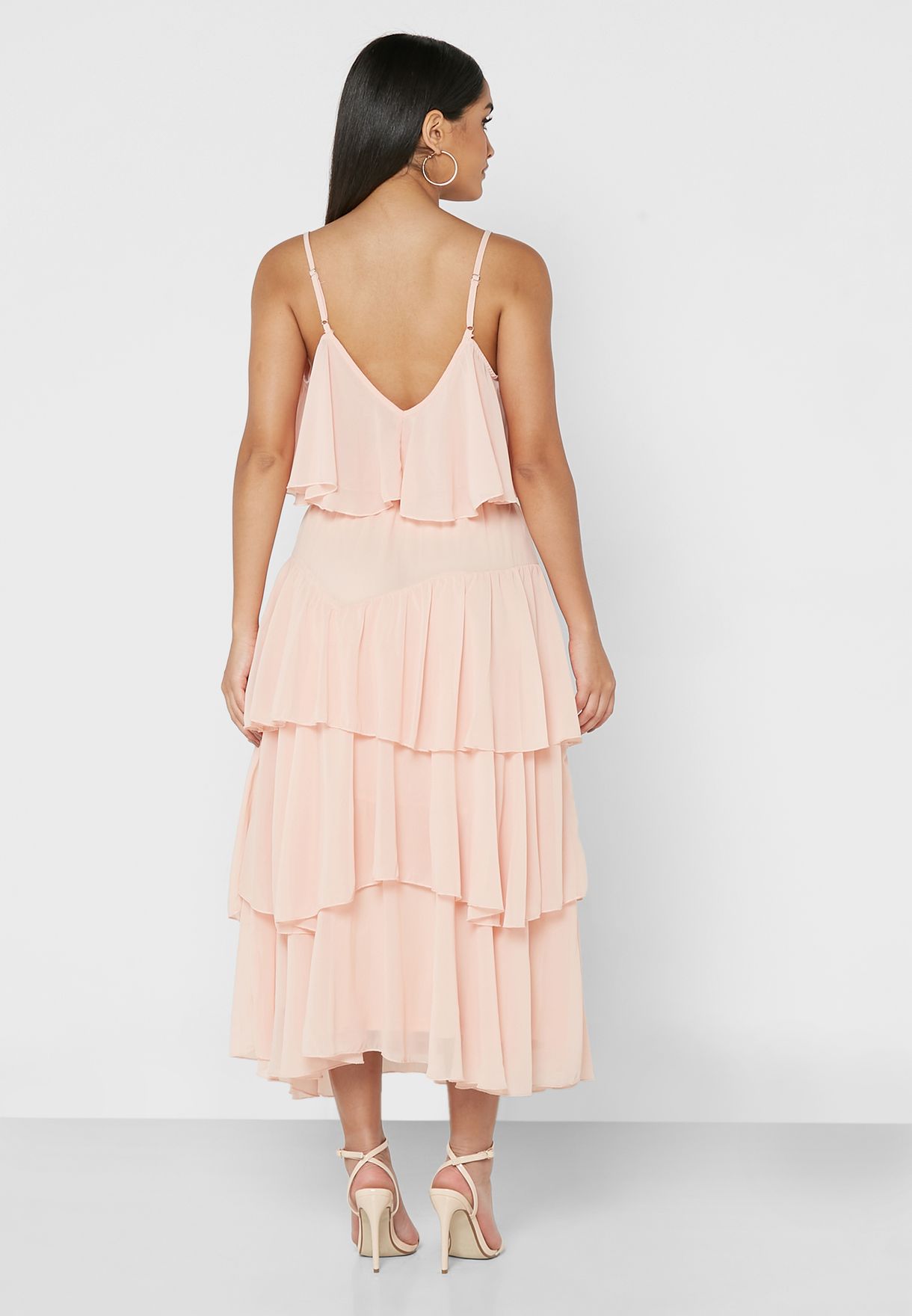 Cold Shoulder Ruffle Detail Crop Top & Skirt Set
