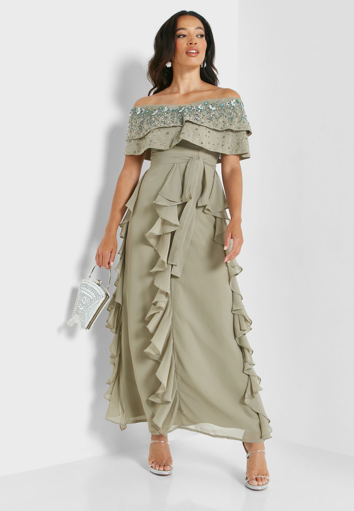 Bardot Embellished Detail Dress