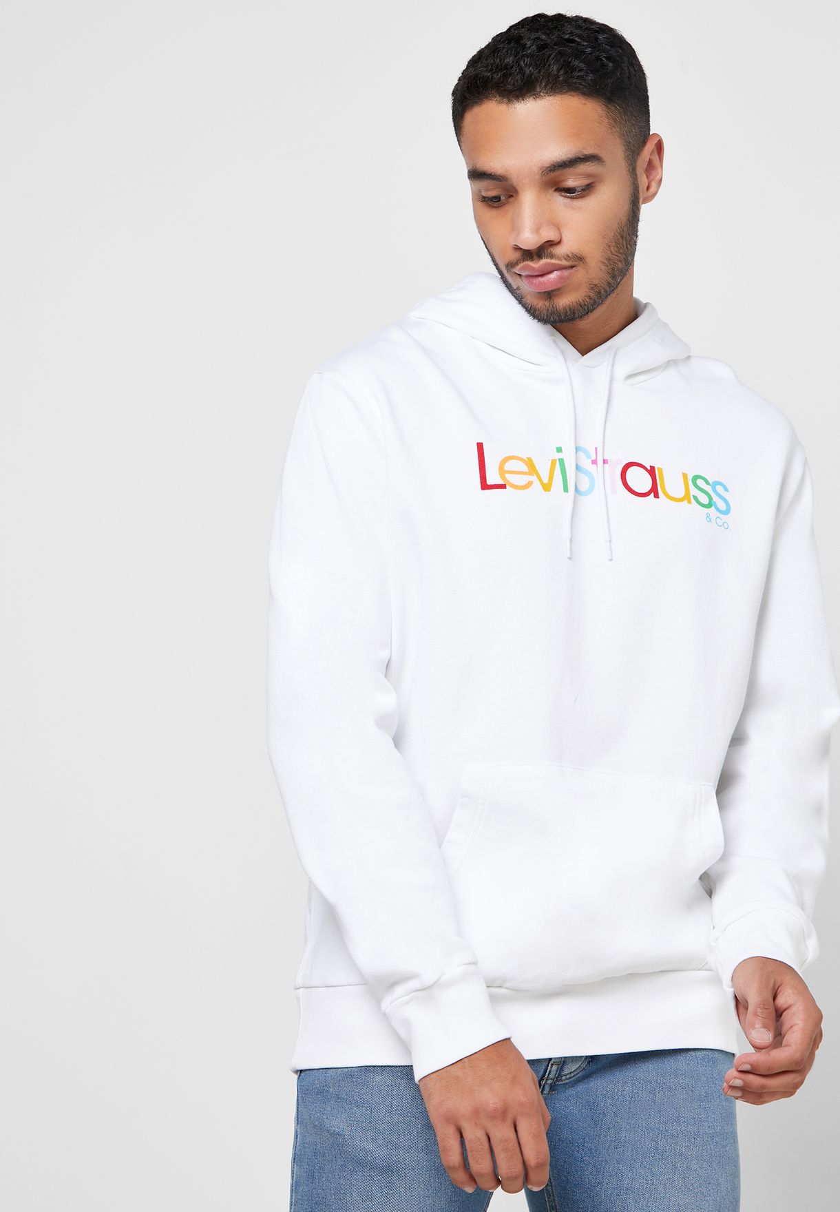 white levis hoodie mens