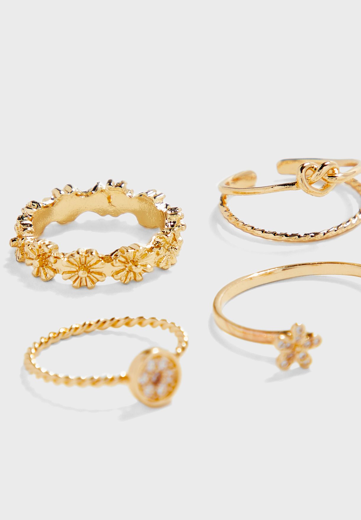 Flower and Pearl Rings Multipack