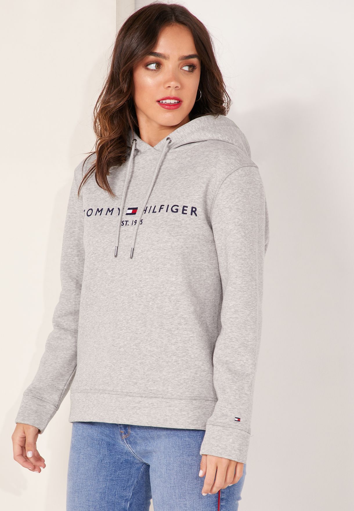tommy hilfiger logo hoodie women's