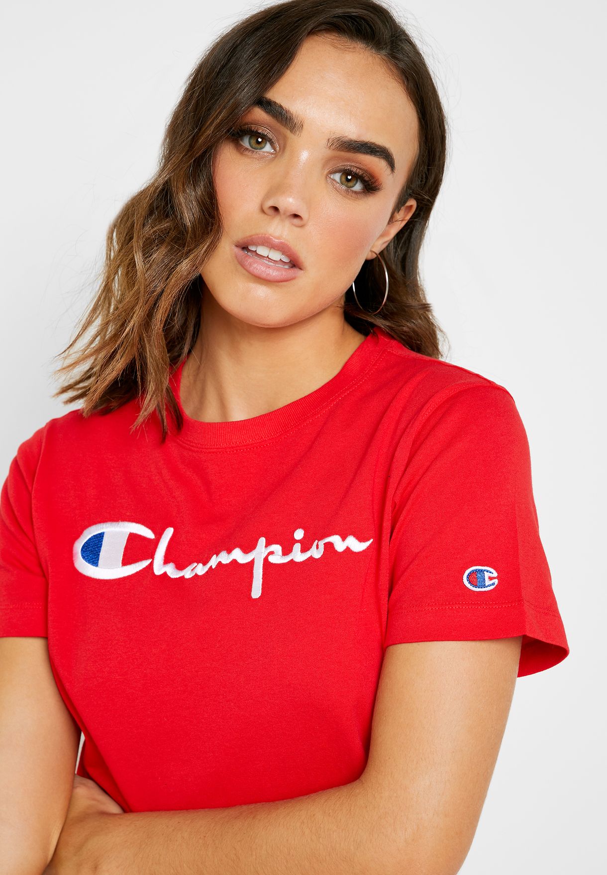 red champion shirt women's