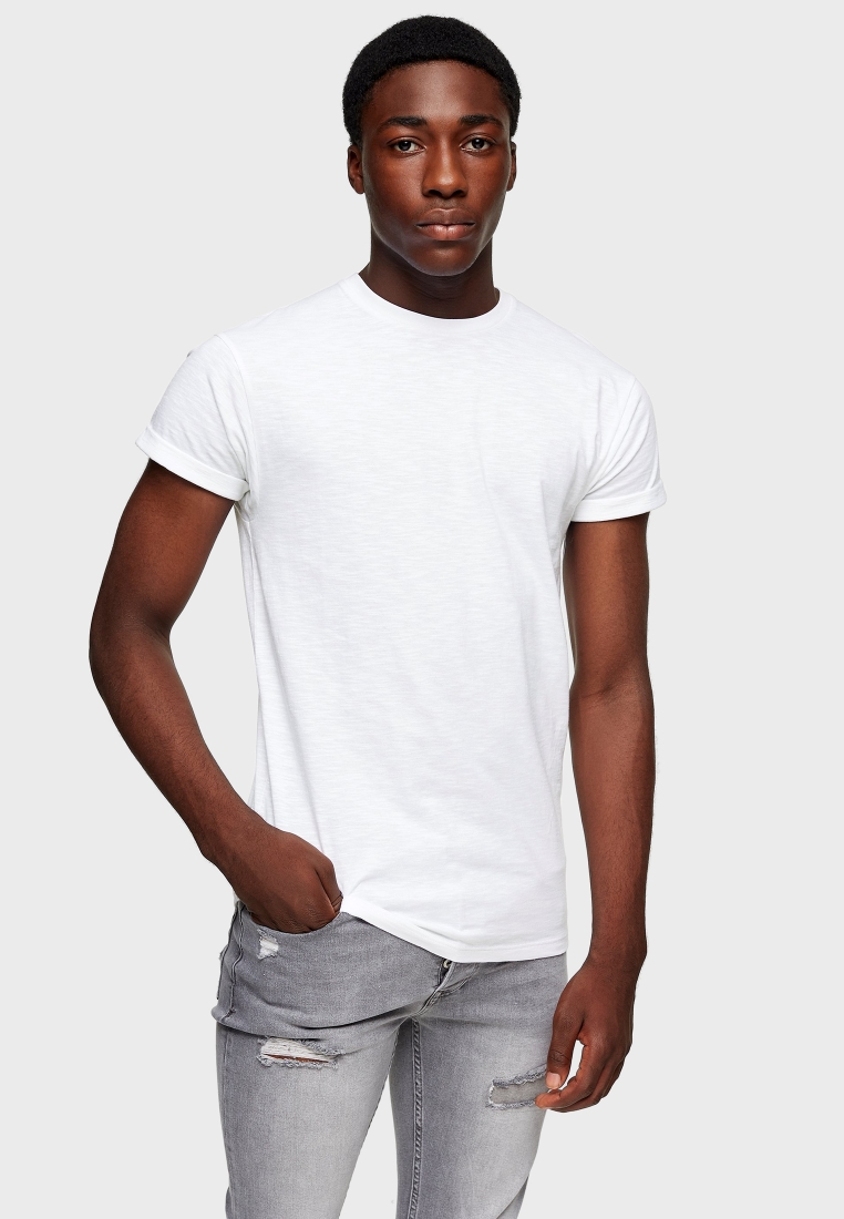 Forstyrret kompensation Tvunget Buy Topman white Slub Roller Crew Neck T-Shirt for Men in MENA, Worldwide