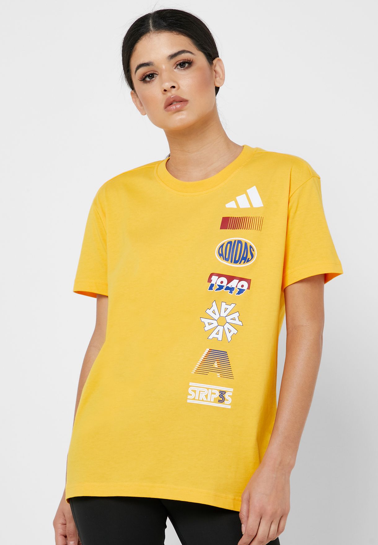 yellow adidas shirt womens