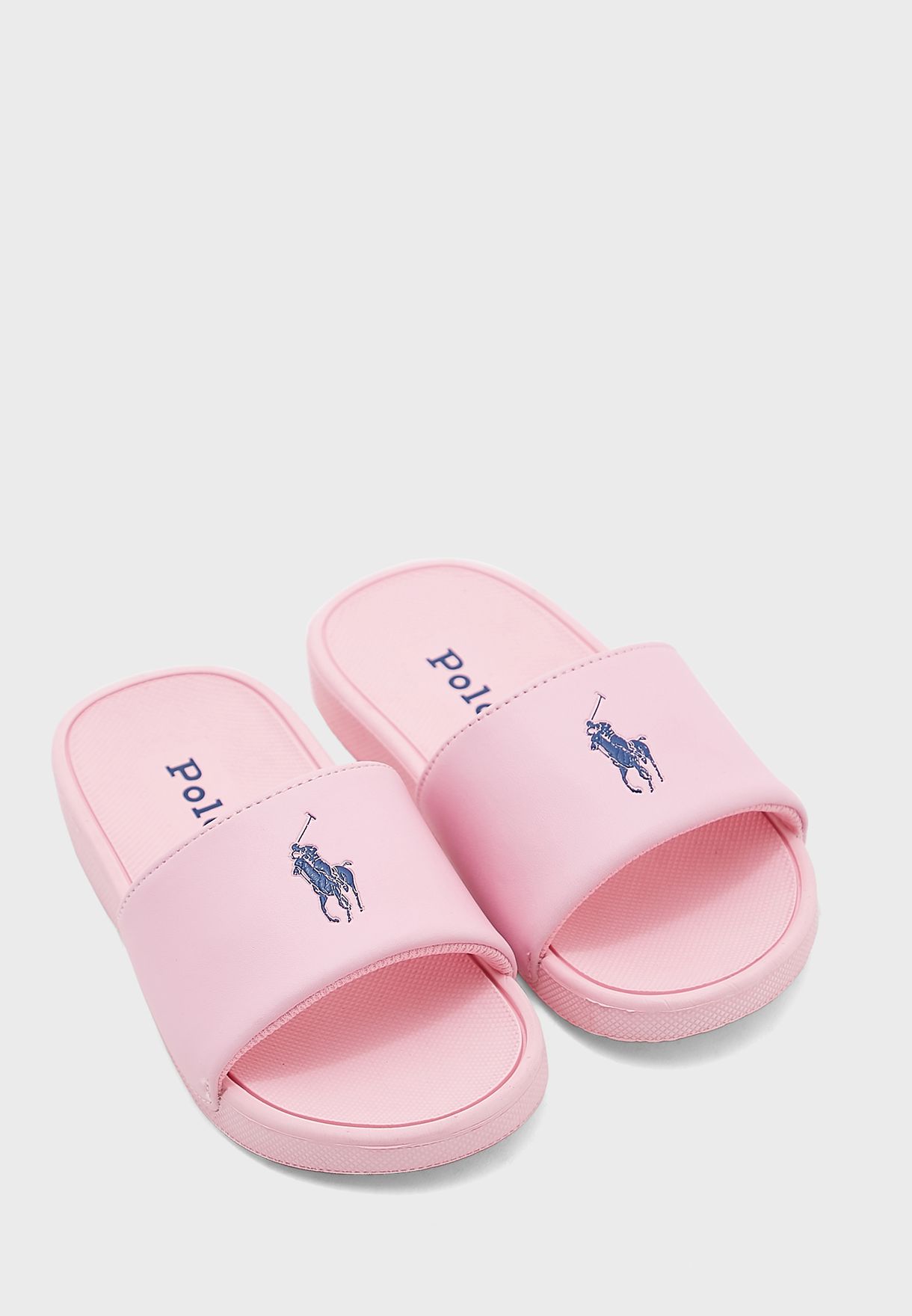 polo ralph lauren logo sliders in pink