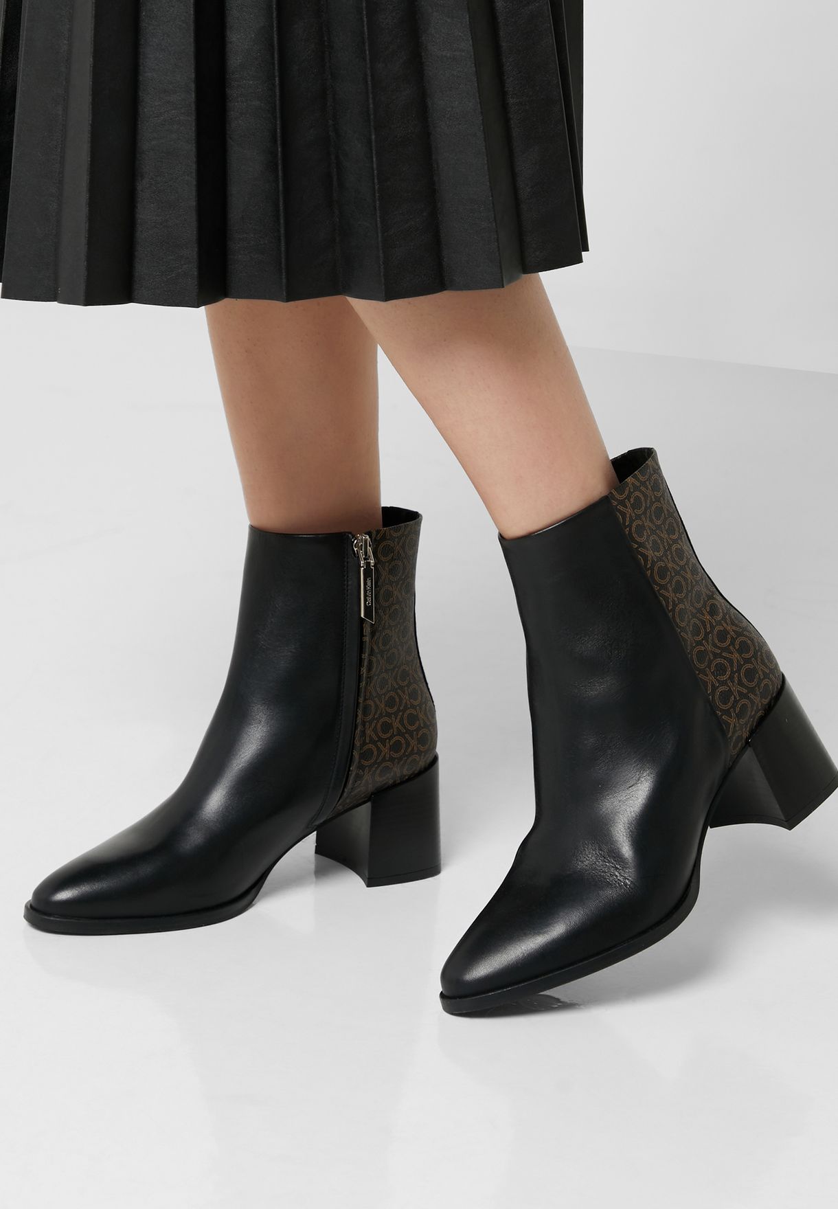 Buy Calvin Klein black Almond Ankle Boots for Women in Kuwait city, other  cities