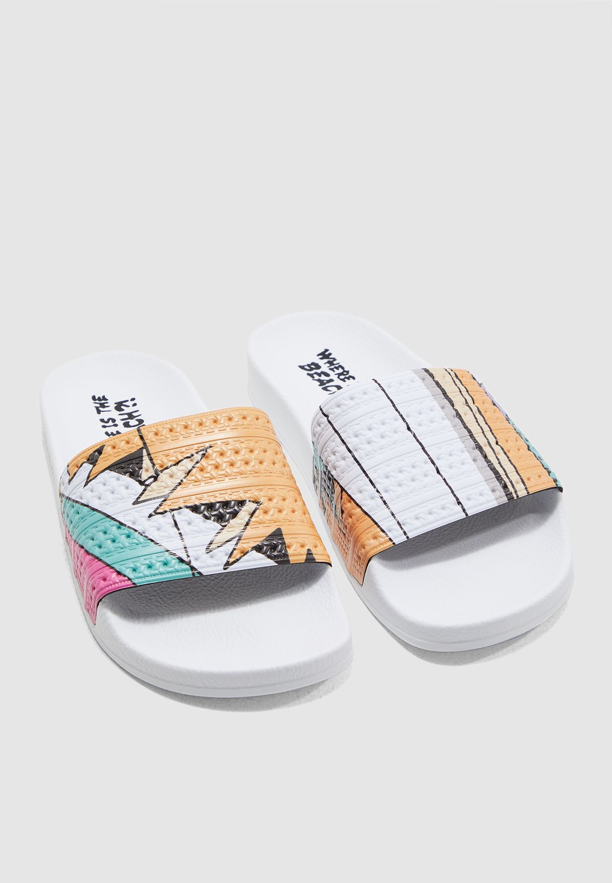 Buy adidas white Adilette Slides for Men in MENA, Worldwide | CQ3097