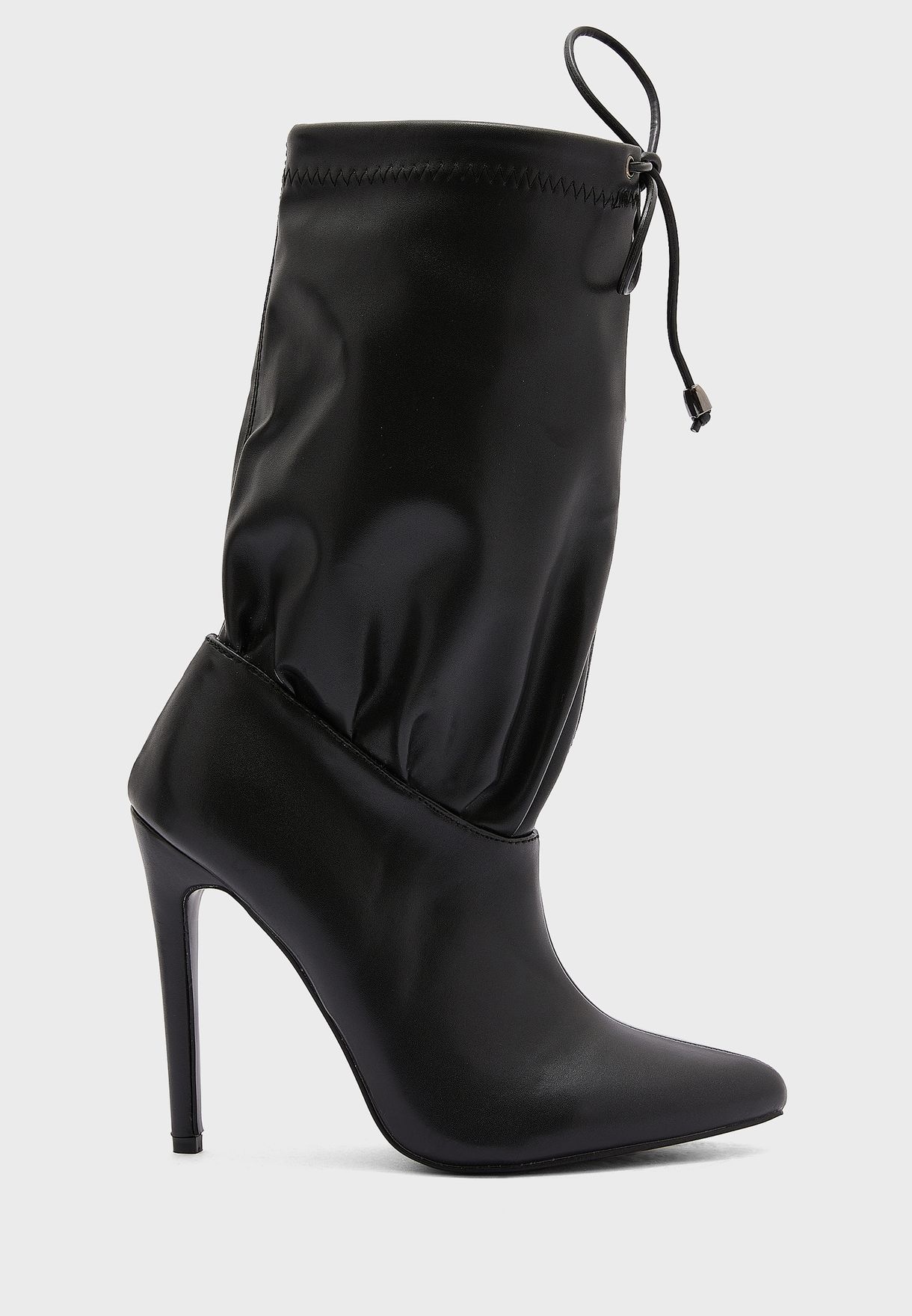 Ruched Detail Pointed Boot 