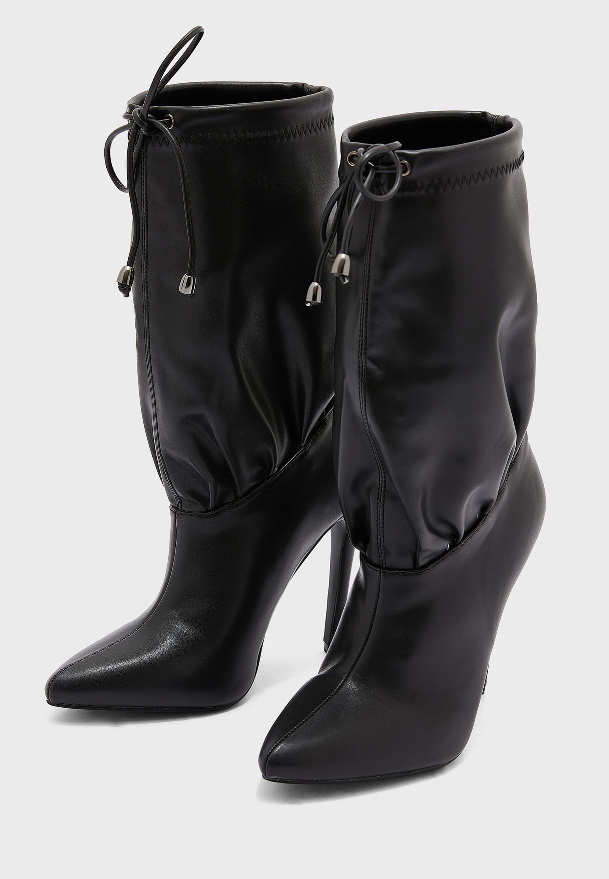Ruched Detail Pointed Boot 