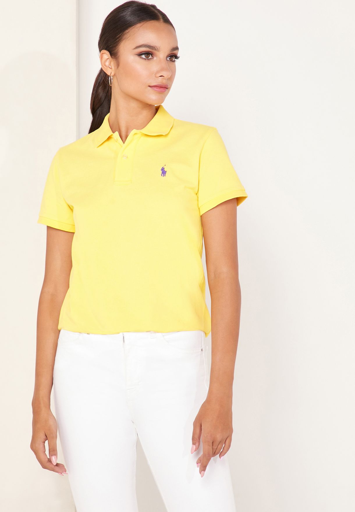 Buy Polo Ralph Lauren yellow Classic Fit Logo Polo for Women in MENA,  Worldwide