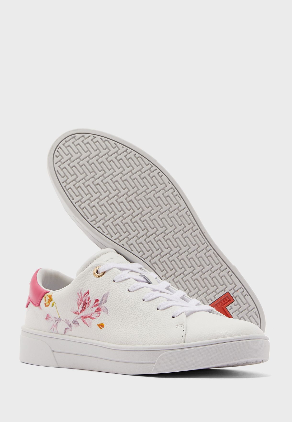 nelah leather floral trainers