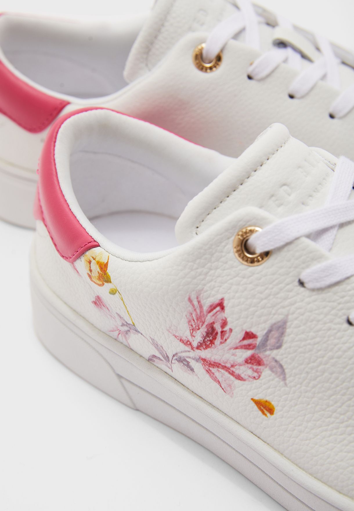 nelah leather floral trainers