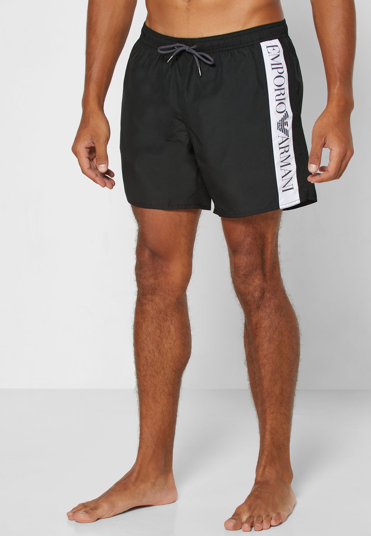 Buy Emporio Armani black Side Tape Logo Swim Shorts for Men in Dubai, Abu  Dhabi