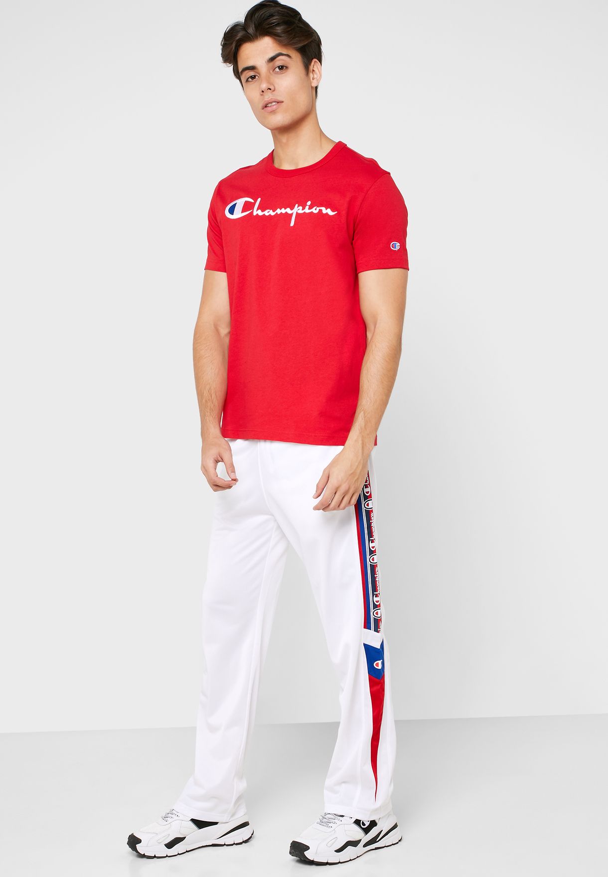 champion reverse weave taped logo sweatpants