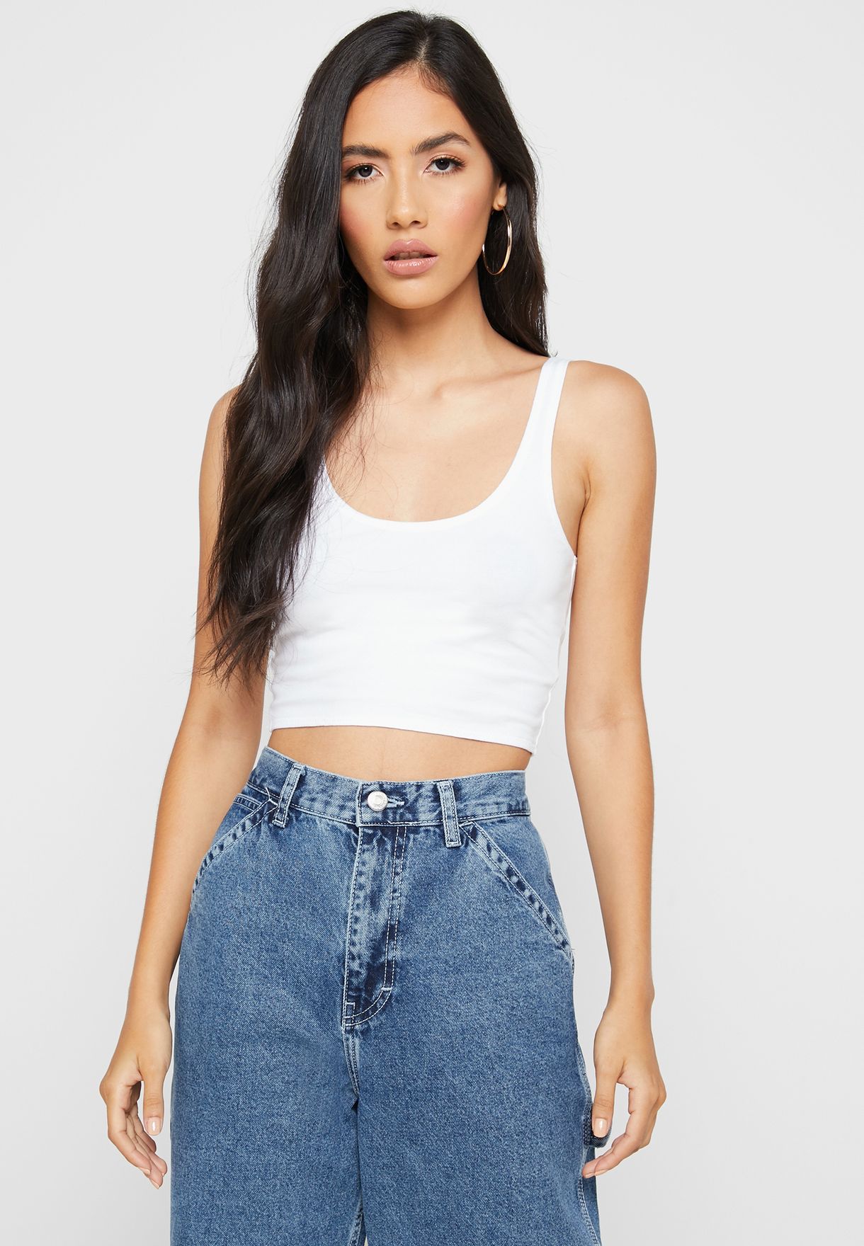 Buy Topshop white Cropped Cami Top for Women in MENA, Worldwide