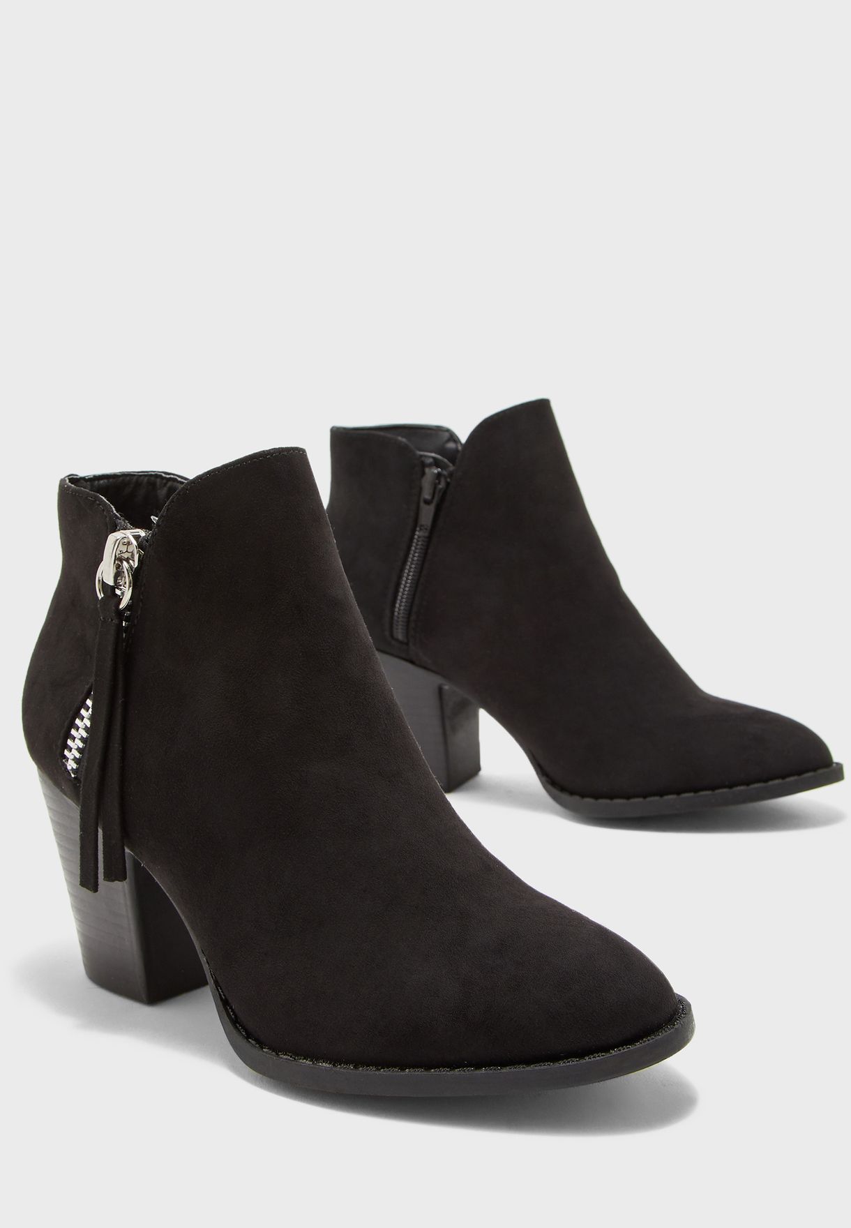 new look black block heel ankle boots