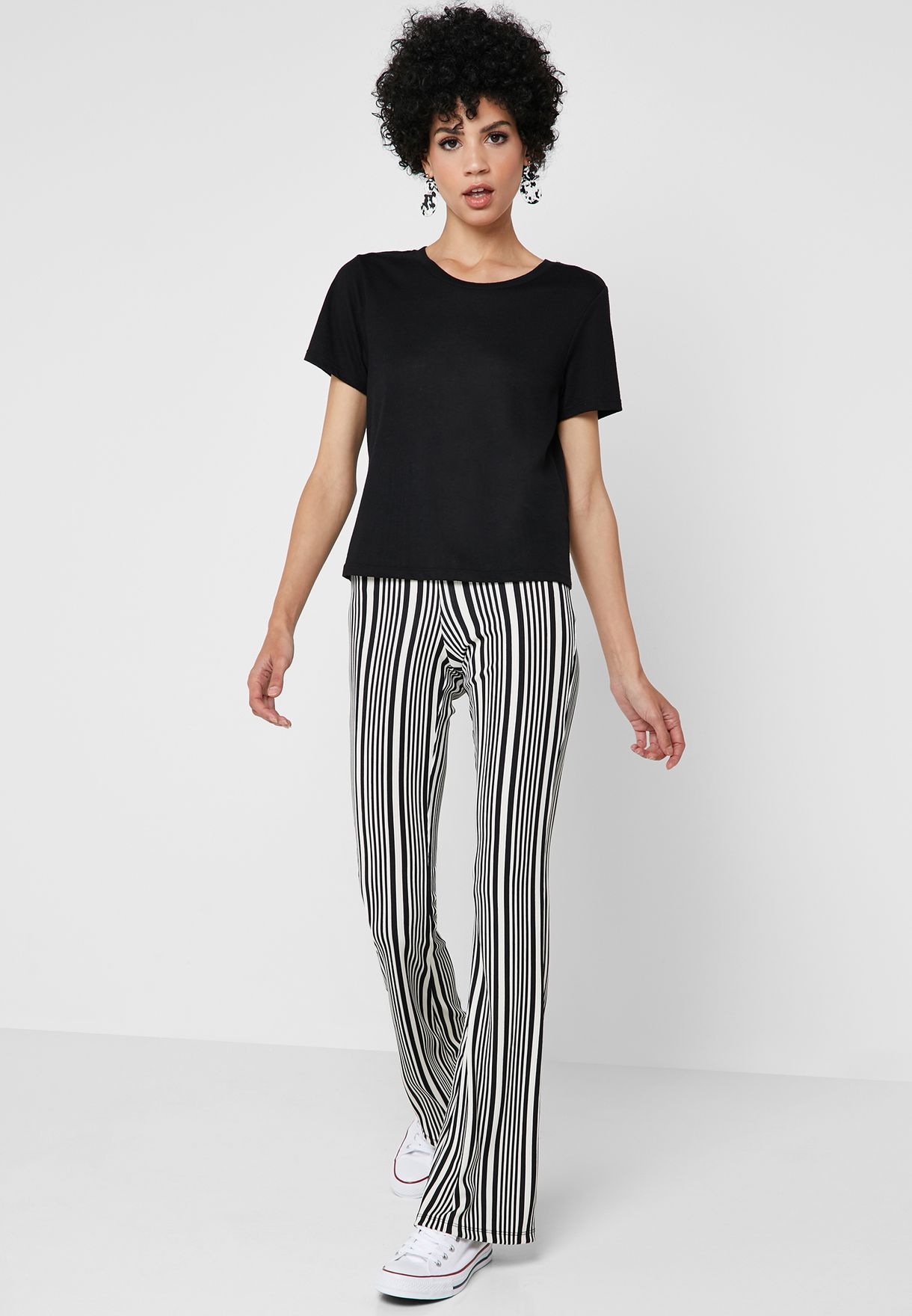 monochrome striped trousers